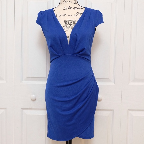 NWOT MYSTIC PARTY MINI DRESS ROYAL BLUE SIZE MEDIUM 🙌🏻✨⏰💭🤝⌛️ - Picture 1 of 14